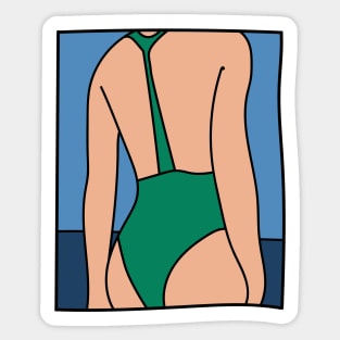 girl in beach Sticker